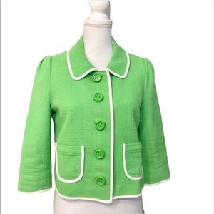 kate spade Lime Green Jacket w/White Trim